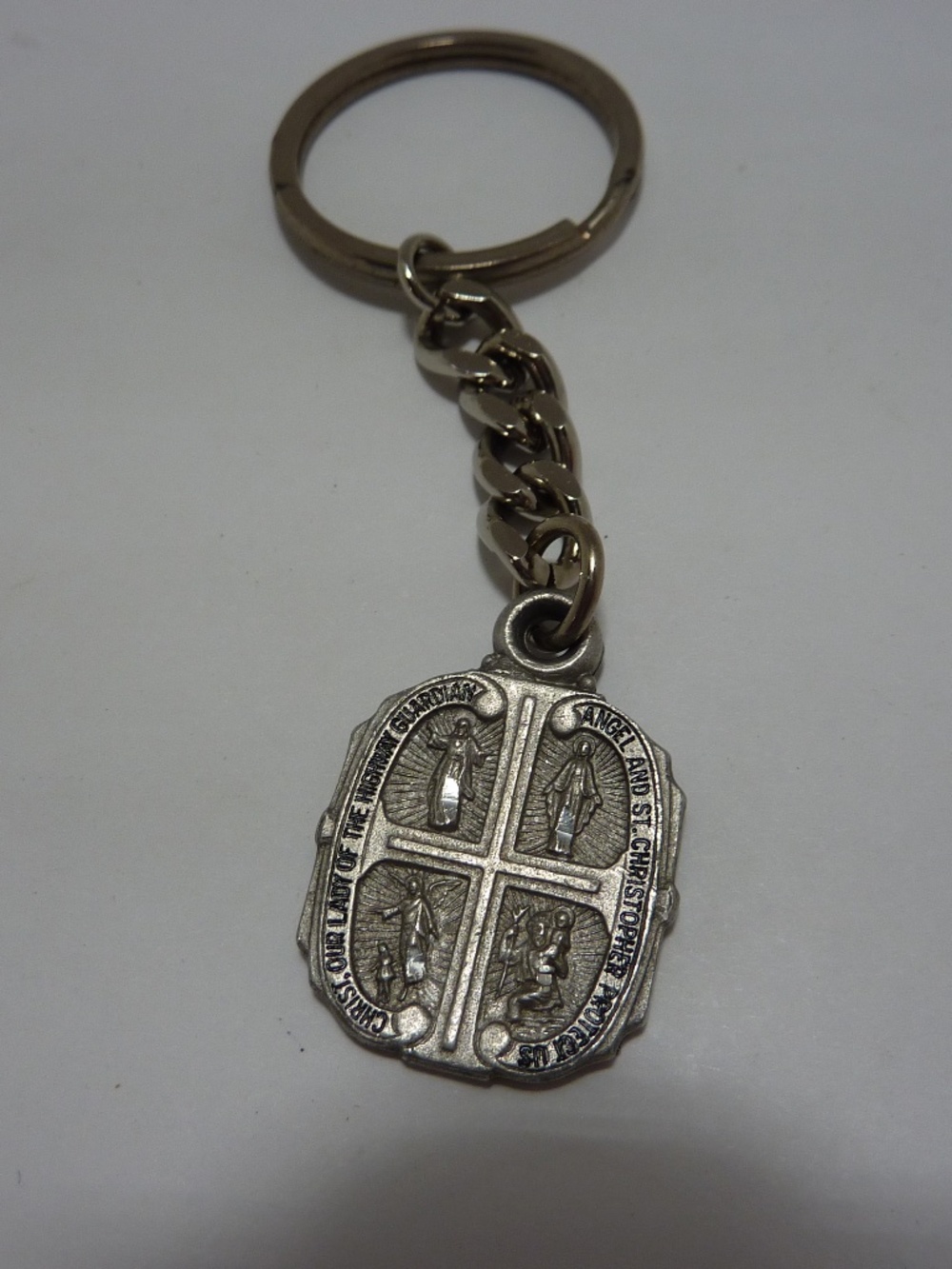 Our Lady of the Highway Guardian Angel St Christopher Protect Us KEYCHAIN MEDAL